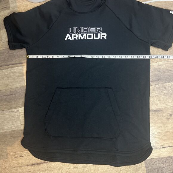 Under Armour Women's UA Short Sleeve Hoodie Black Loose Fit , UA Sweatshirts - Picture 8 of 9